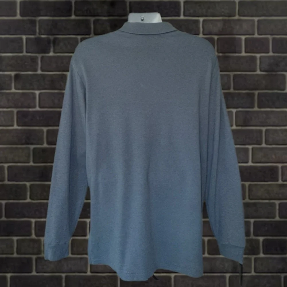 Polo Ralph Lauren Long Sleeve Polo Shirt Men’s Size- Large Blue Cotton Gold Pony